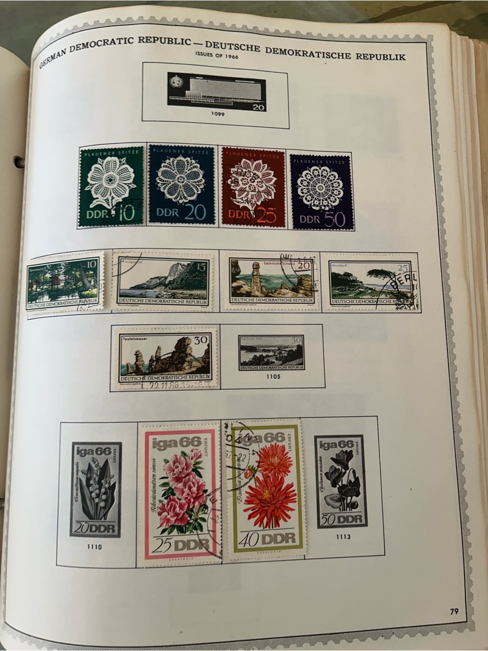 Stamp Pages — collection 33 Stamps German Democratic Republic issue 1966